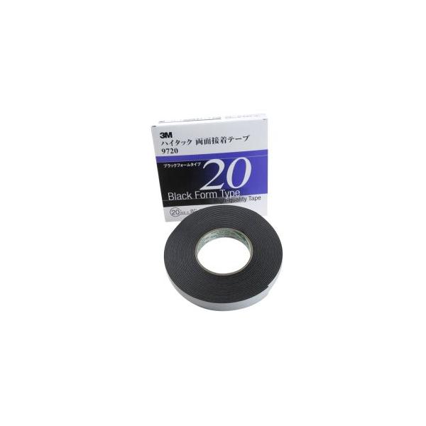 他サイト： 【メール便選択可】スリーエム 3M 9720 20 AAD ハイタック両面接着テープ 20mm×8m 黒 1巻入りの商品画像