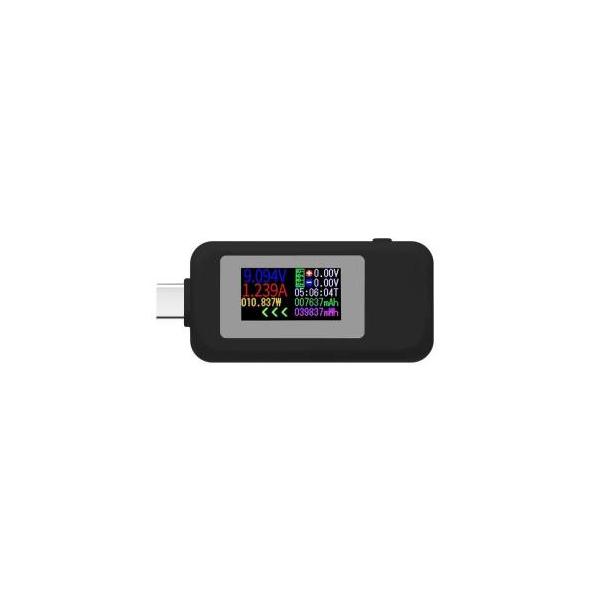 Type-C 電流 電圧チェッカー 30V/5.1A対応 電流双方向対応  液晶画面 カラー表示  コンパクト バッテリーテスター
