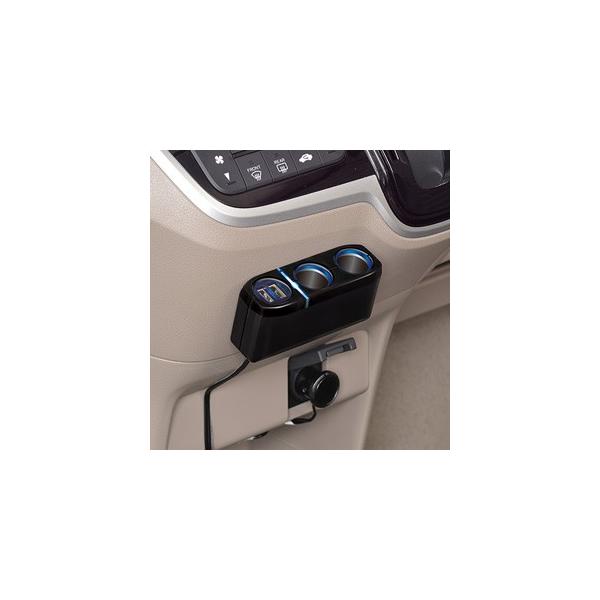 他サイト： セイワ F277 2DC+2USBコードソケット ブラック 最大72W USB2.4Aの商品画像