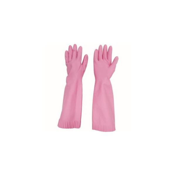 他サイト： 【メール便選択可】トワロン 215 天然ゴム手袋 トワローブ天然ゴムあつ手ロング ピンク Mサイズ 東和コーポレーションの商品画像
