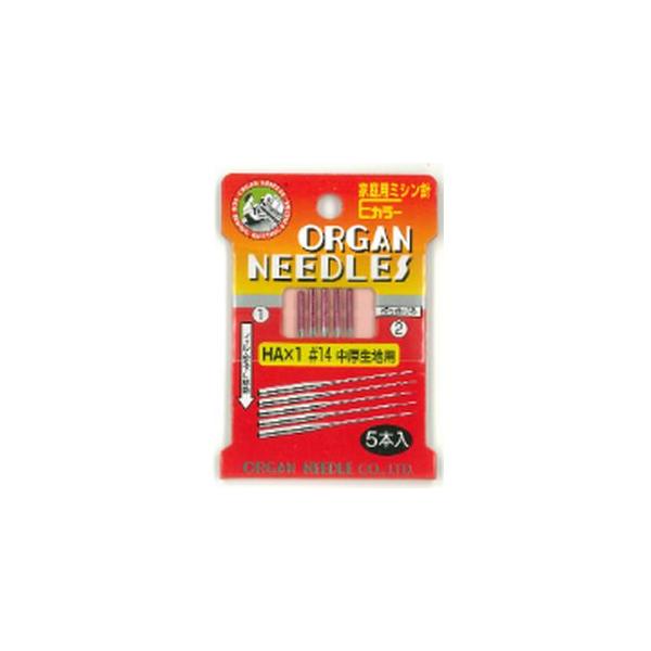 他サイト： 【メール便選択可】オルガン針 家庭用 ミシン針 中厚生地用 Eカラー #14 5本入 HA×1の商品画像