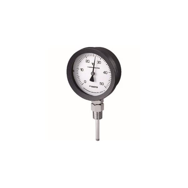 佐藤 BM-S-100P-4 バイメタル式温度計 BM-S-100P 0〜100℃ 50L 2085-