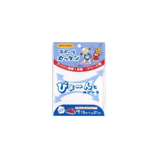 他サイト： 【メール便選択可】パイオニア のびのびスポーツゼッケン 1枚 15cm×21cm アイロン接着 白 G517-50009の商品画像