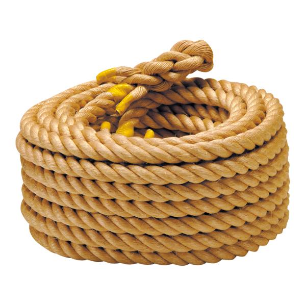 小学生用競技綱引きロープ[商品詳細]●サイズ：直径 30 ｍｍ ｘ長さ 30 ｍ●自重： 20 ｋｇ●材質：マニラ麻（さつま仕上げ）●マーク入（センター：赤、センターから両側 2 ｍ：白、センターから両側 2.5 ｍ：青、エンド：黄）●日本...