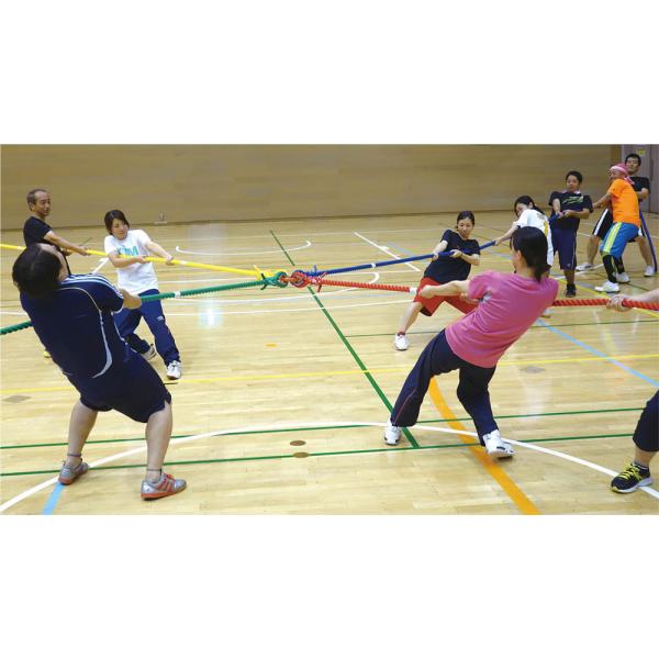 ロープ１本に対して１０人まで対応。[商品詳細]●素材：ロープ／ポリプロピレン、リング／スチール●サイズ：ロープ／直径３０ｍｍ、長さ１０ｍ／本、リング／直径１６ｃｍ、太さ２５ｍｍ●自重：約２２ｋｇ●仕様：末端テープ加工●原産国：日本[その他]...