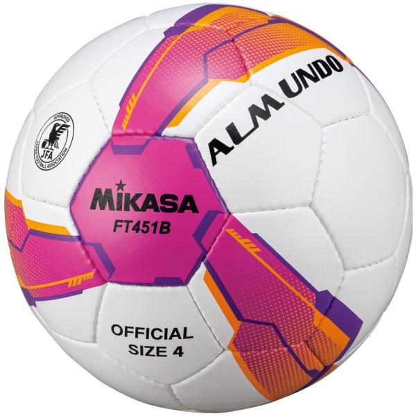 MIKASA（ミカサ） サッカー4号貼り 検定球 ピンク／紫 FT451B