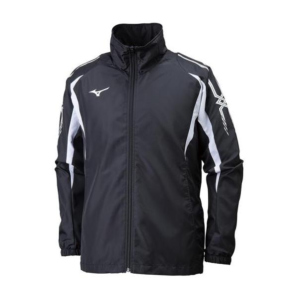 MIZUNO ミズノ ウィンドブレーカーシャツ ブラック×ホワイト MIZUNO ミズノ ウィンドブレーカーシャツ ブラック×ホワイト