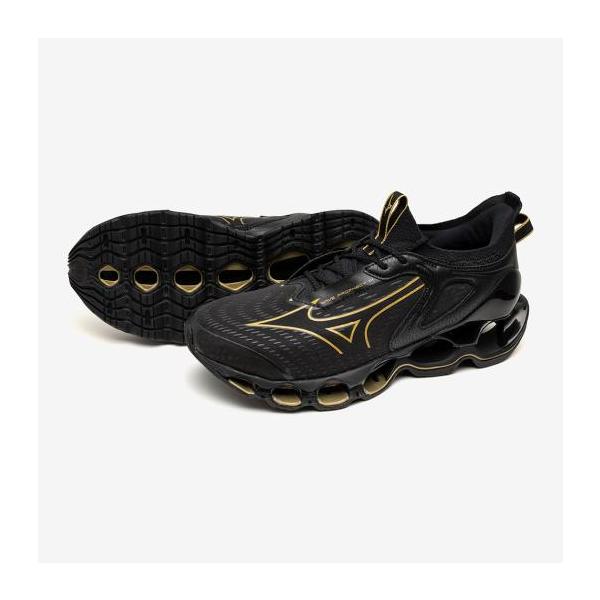 ミズノ ウエーブプロフェシー14(ランニング) ブラック×ゴールド Mizuno J1GC255181