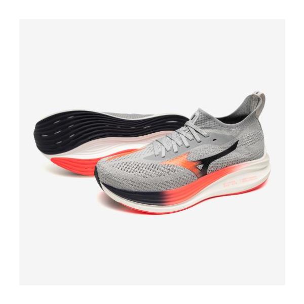 ミズノ MIZUNO NEO ZEN(ランニング) グレー×レッド×ブラック Mizuno J1GC258651