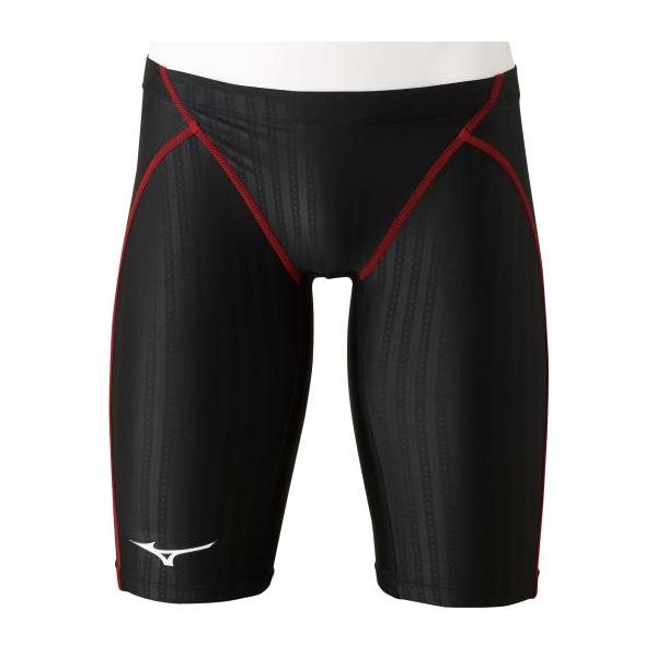 ミズノ　メンズ競泳用ハーフスパッツ MRN2MB600296　ブラック×レッド MIZUNO ミズノ 競泳用ハーフスパッツ（メンズ） ブラック×レッド