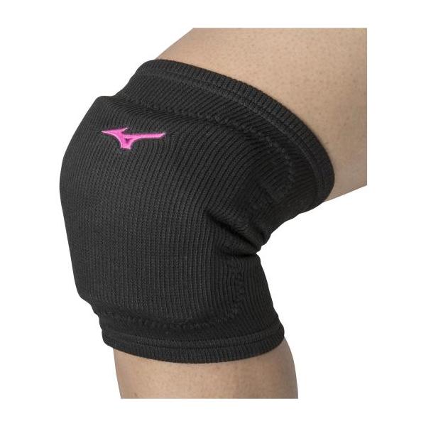 他サイト： 【送料２９０円】ミズノ 膝サポーター(パッド有／1個入り)(バレーボール)（ユニセックス） ブラック×マゼンタ Mizuno V2MYA00197の商品画像