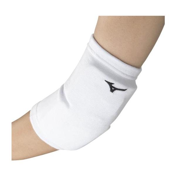 他サイト： 【送料２９０円】ミズノ 肘サポーター(パッド有／1個入り)(バレーボール)（ユニセックス） ホワイト×ブラック Mizuno V2MYA10101の商品画像