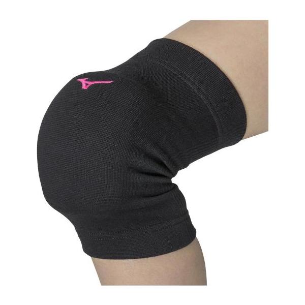 【送料２９０円】ミズノ 膝サポーター(パッド有／2個セット)(バレーボール)［ジュニア］ ブラック×マゼンタ Mizuno V2MYA40097