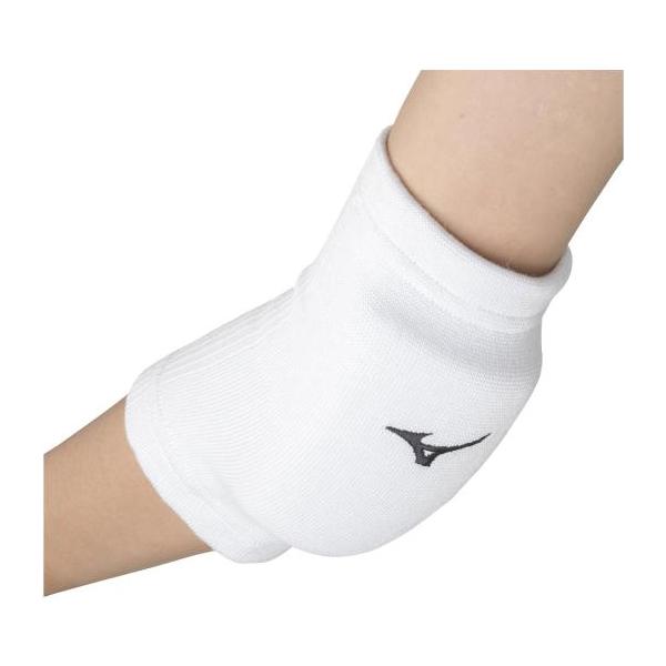 他サイト： 【送料２９０円】ミズノ 肘サポーター(パッド有／2個セット)(バレーボール)［ジュニア］ ホワイト×ブラック Mizuno V2MYA40101の商品画像