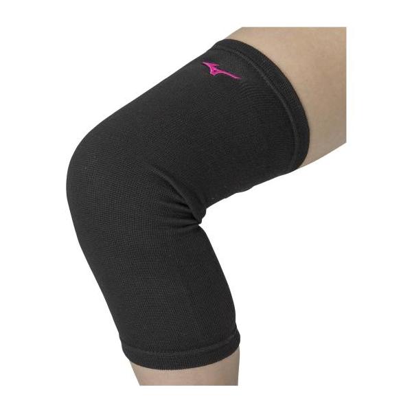【送料無料】ミズノ 膝サポーター(ロング／パッド無／1個入り)(バレーボール)［ジュニア］ ブラック×マゼンタ Mizuno V2MYA40297