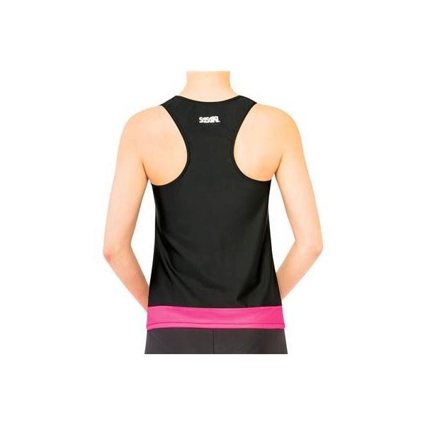 【送料２９０円】ササキ Ｙバックトップ（ルーズＦＩＴ・カップポケット付き） ブラック×蛍光ピンク SASAKI 7048 B/KEP