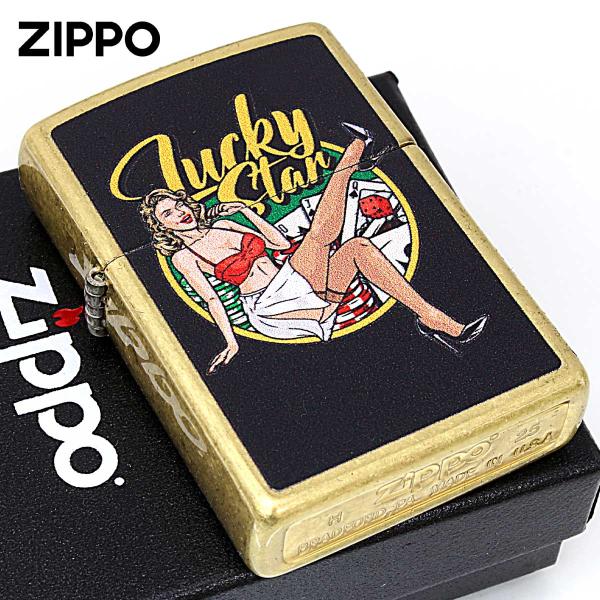 Zippo ジッポライター LUCKY STAR Pin Up Girl ピンナップガール セクシー トランプ Z48267-125626 メール便専用商品