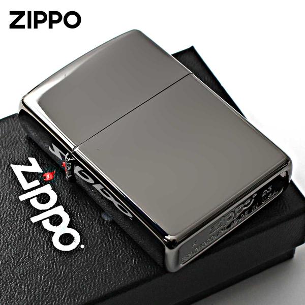 Zippo ジッポライター 無地 淡い黒 鏡面 ブラックアイス Black Ice PVDコーティング No.150 メール便専用商品