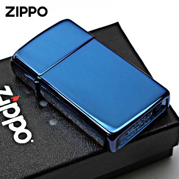 Zippo ジッポライター スリム サファイア 無地 青 ブルー 鏡面 ポリッシュ SLIM High Polish Blue No.20494 メール便専用商品