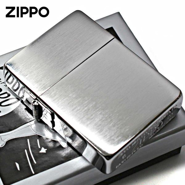 Zippo ジッポライター 1935レプリカ 無地 シルバー つや消しブラッシュドクローム Brushed Chrome  1935.25 CC メール便専用商品