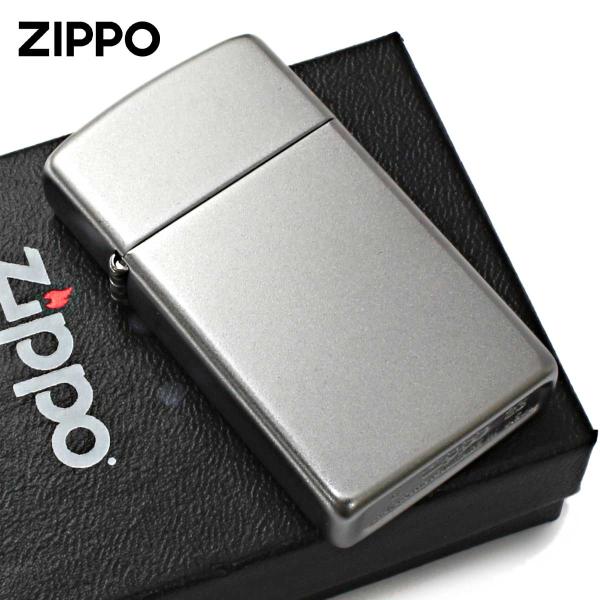 Zippo ジッポライター スリム 無地 サテンクローム Satin Chrome Slim No.1605 メール便専用商品