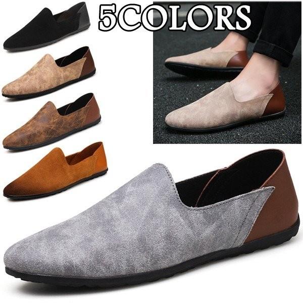 スリッポン ローファー メンズ ドライビングシューズ レザー 革靴 皮 カジュアルシューズ 大きいサイズ サマー Thebulletstation Com