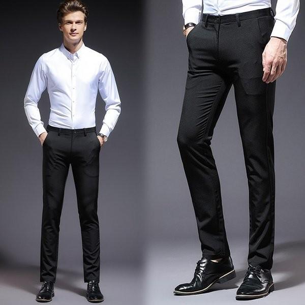 スラックス メンズ スリムパンツ ビジネスズボン ストレッチ スキニー ロングパンツ 紳士 フォーマル おしゃれ 薄手 夏 通勤 Supersport Tn