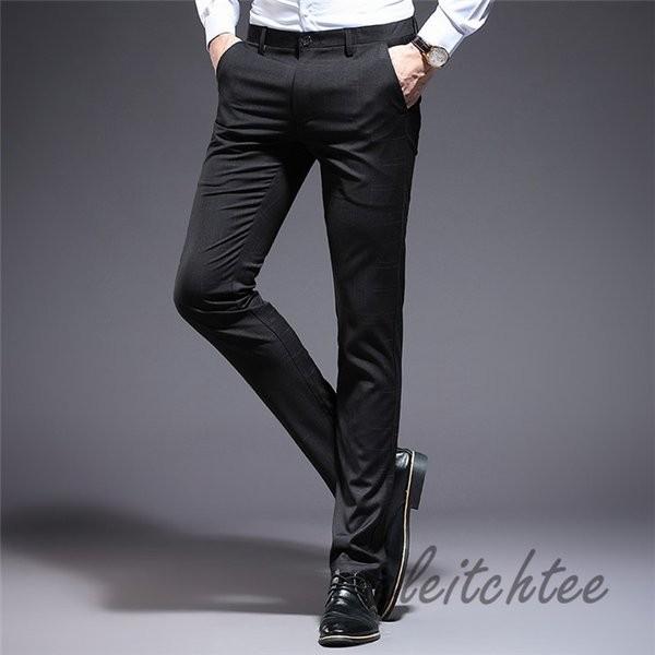 スラックス メンズ スリムパンツ ビジネスズボン ストレッチ スキニー ロングパンツ 紳士 フォーマル 結婚式 細身 サマー 薄手 Spabri Com