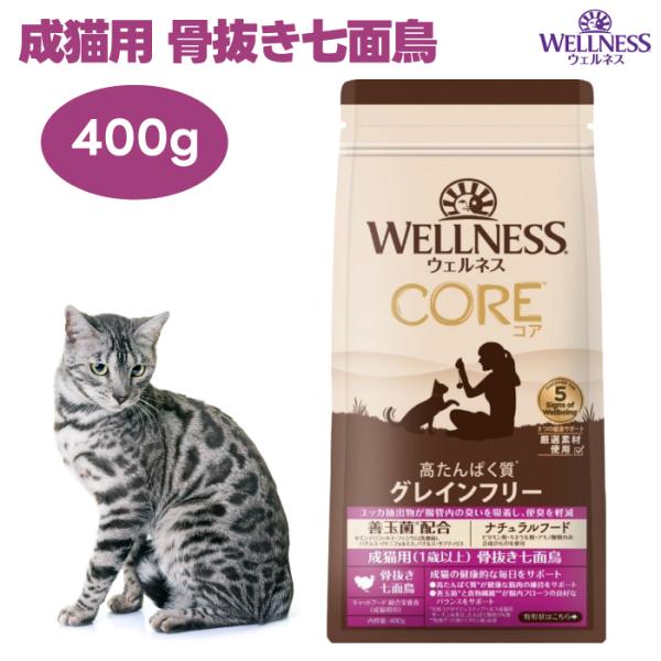 他サイト： ウェルネスコア 成猫用 ターキー 骨抜き七面鳥 400g 穀物不使用 キャットフード 猫 餌 グレインフリー WELLNESSの商品画像