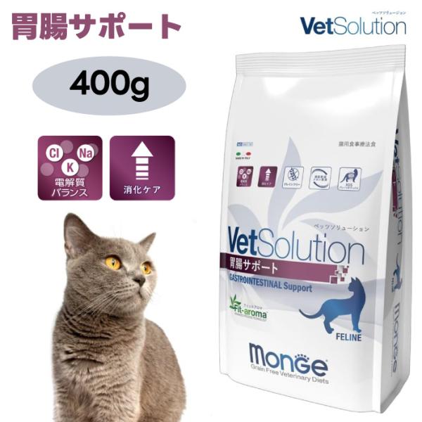 VetSolution ベッツソリューション 猫用 胃腸サポート 400g キャットフード 猫 餌 療養食 消化不良 胃腸炎 下痢  Monge