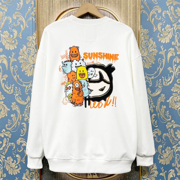 40%OFF トレーナー EU製 christian milada ミラノ発 綿100％ 柔らかい 個性 カットソー スウェット プルオーバー 長袖Tシャツ ロンT 遊び心 可愛 秋冬 メンズ