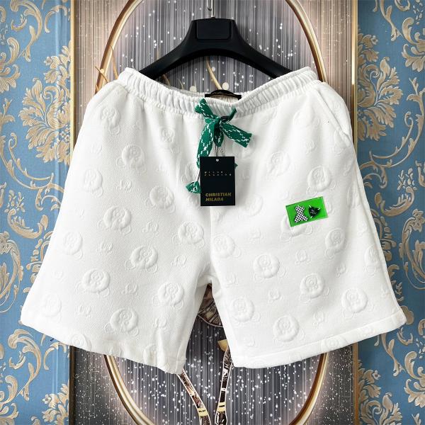 20%OFF ショートパンツ EU製 christian milada ミラノ発 高級 上質 吸汗速乾 通気 総柄 クマ ボトムス ハーフパンツ 半ズボン 短パン リラックス メンズ 日常