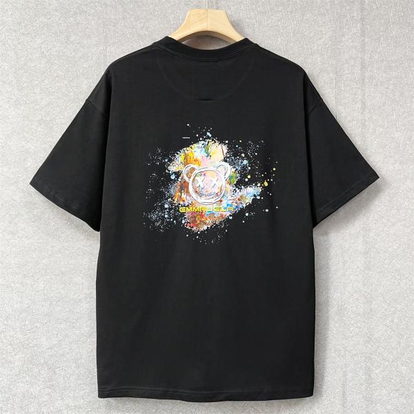 20%OFF 半袖 Tシャツ EU製 Emmauela イタリア ミラノ発 綿100％ 高級 個性 通気 クマ カラフル カットソー スウェット 日常 夏服 2色選択可 送料無料