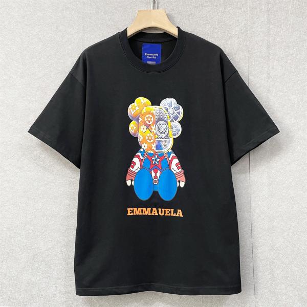 20%OFF 半袖 Tシャツ EU製 Emmauela イタリア ミラノ発 米国綿 吸湿 個性 モノグラム おしゃれ カットソー スウェット 定番 春夏 メンズ 2色選択可 送料無料