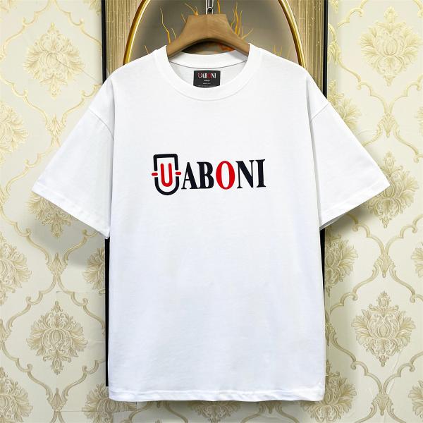 20%OFF 半袖 Tシャツ EU製 Uaboni Paris ユアボニ パリ発 エジプト綿 ソフト 快適 ロゴ カットソー スウェット トップス シャツ 個性 シンプル 男女兼用 春夏