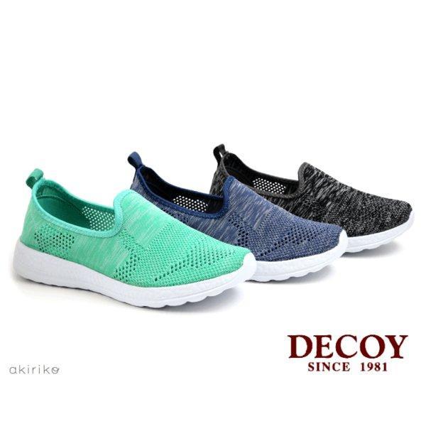 DECOY スリッポン スニーカー メッシュニット素材 低反発クッション