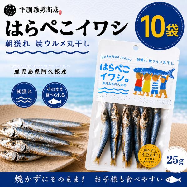 はらぺこイワシ 国産 いわし おやつ 小魚 カルシウム DHA EPA 無添加 おつまみ お子様のおやつ 健康食品 25g 10袋