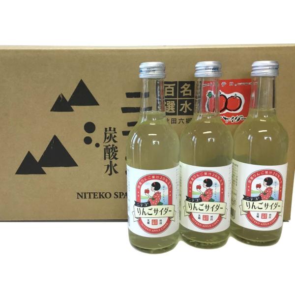 美郷町 あきた美郷づくり　仁手古 ニテコ リンゴサイダー　24本 箱入り ケース売りのため同梱不可　　秋田　