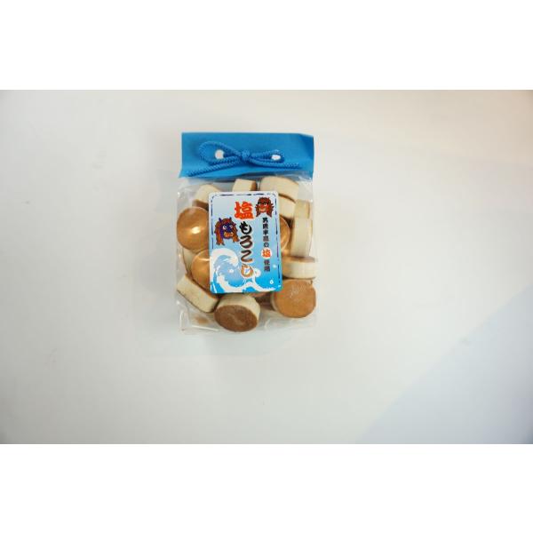 「男鹿半島の塩」を使用したもろこし。もろこしの甘みと天然塩のまろやかな塩味が絶妙にマッチします。【名称】菓子【原材料名】砂糖（国内製造）、小豆粉、食塩【内容量】120ｇ【保存方法】直射日光、高温多湿を避け常温で保存して下さい