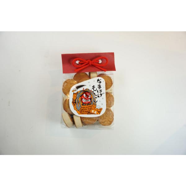 名物なまはげの面を型打ちした焼きもろこし。一口サイズのもろこしはちょっとした秋田のお土産にも最適です。【名称】菓子【原材料名】砂糖（国内製造）、小豆粉【内容量】120ｇ【保存方法】直射日光、高温多湿を避け常温で保存して下さい