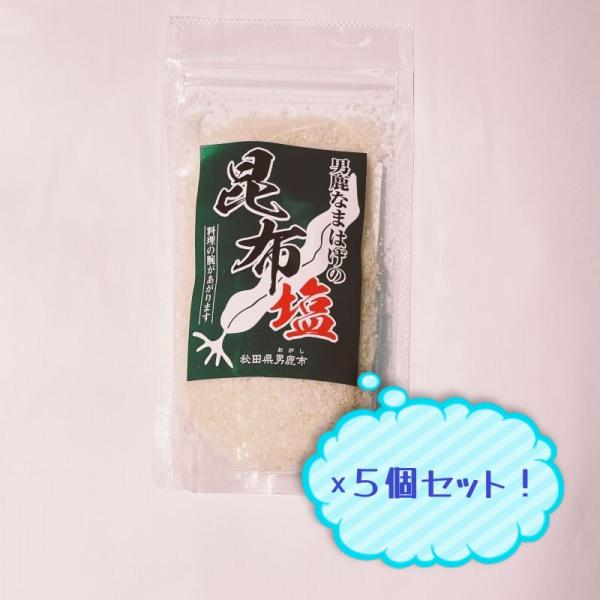 男鹿工房　男鹿半島の塩・昆布　スタンド/80g　5個セット