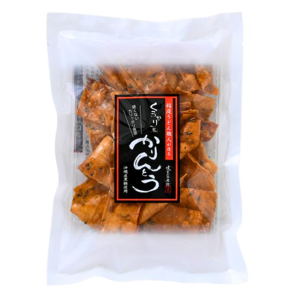 稲庭うどん職人が極限まで薄く伸ばして高温で「カリっと！サクッと！」飽きない味で揚げたかりんとうです沖縄産黒糖をたっぷり使用し、厳選した粉末昆布を丁寧に絡めた上品な味わいは、男性でも一袋ペロリといけちゃう絶妙な味付けと食感ですしかも職人手作り...
