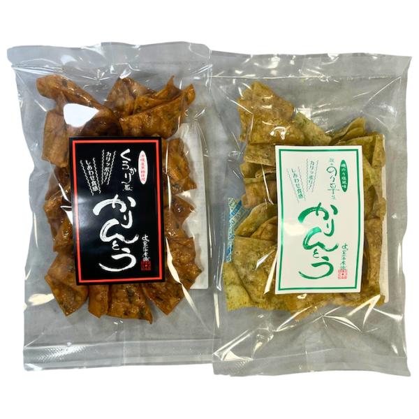 沖縄産黒糖をたっぷり使用し、厳選した粉末昆布を絡めた上品な味わいのくろかり殿、国内産のあおさをたっぷり使用し、塩味と甘みが絶妙にバランスしたのり平の手作りかりんとうセット稲庭うどん職人が極限まで薄く伸ばして高温で「カリっと！サクッと！」飽き...