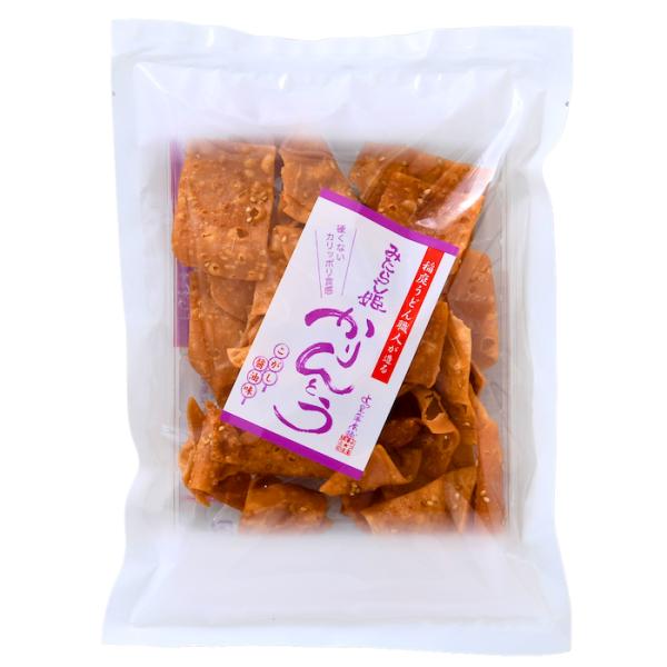 稲庭うどん職人が手掛ける「かりんとうみたらし姫」は、伝統と革新が融合した逸品です 国産小麦を使用し、米油で揚げたこのかりんとうは、沖縄産の黒糖とこがし醤油を使い、独特の甘辛さを実現しています さらに、ごまときな粉が加わることで、味わいに深み...