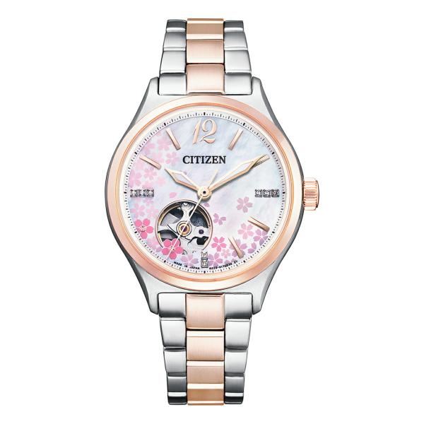 【数量限定品/稼動】CITIZEN 桜 スワロフスキー 腕時計 替えベルト付 シチズンコレクション』「桜爛漫」をデザインテーマにし、着物の