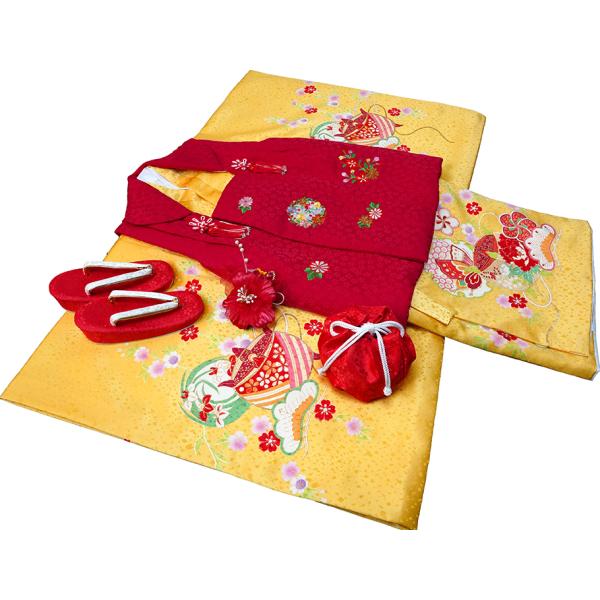 七五三 3歳 女の子 正絹着物 被布セット 新品73jc2035 : あこがれ ゆめ