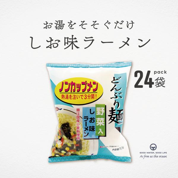 どんぶり麺 しお味ラーメン 78.5g 24袋 ノンカップメン ラーメン 塩ラーメン 国産小麦粉 トーエー インスタント麺 手軽 簡単 インスタント 化学調味不使用
