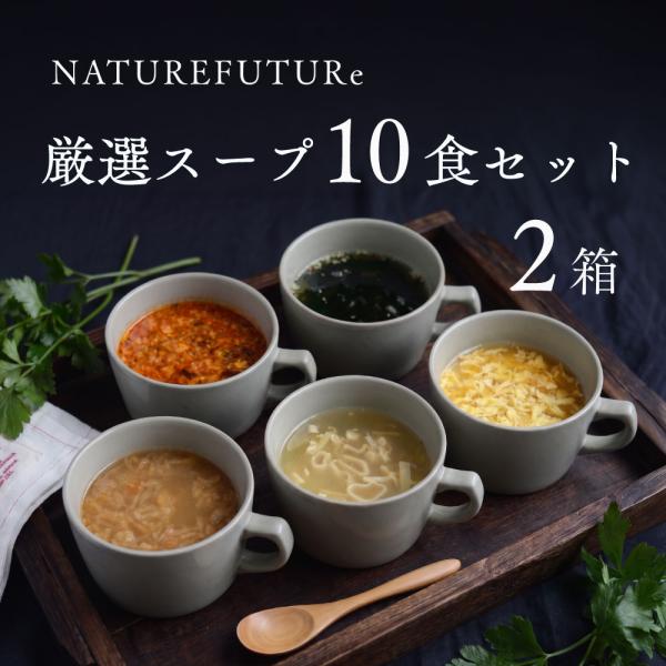 フリーズドライ 厳選素材スープ 5種10食 2箱 詰め合わせセット スープ 化学調味料不使用 コスモス食品 常温保存