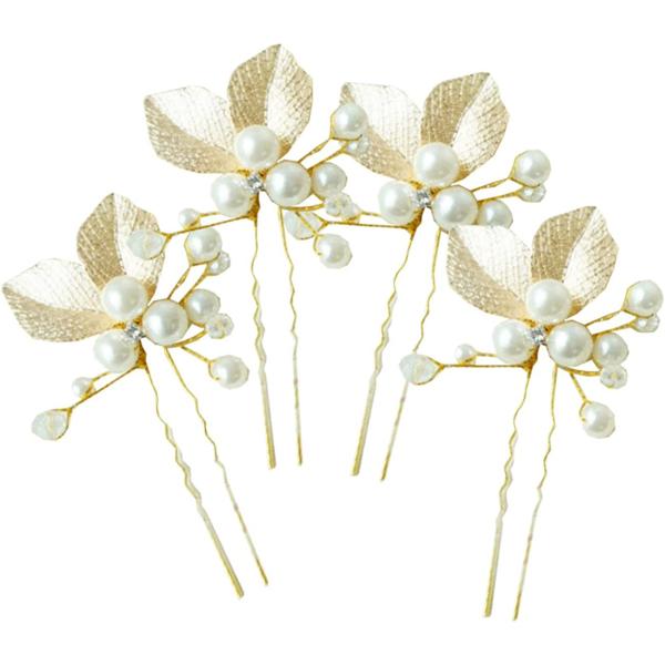 4個セット華奢なゴールドとパールのUピンセットです。アップスタイルにもダウンスタイルにも抜群Uピンの長さ：約8cm 複数個セットですので、数量を確認してご購入ください。1点1点手作りですので、個体差がある場合がございます。ワイヤーアクセサリ...