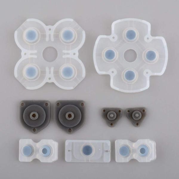 Dualshock 4 専用(PlayStation)ボタンゴムラバーセットです。各ボタンの反応が悪い場合は、この部品を交換することで回復する場合がありますご購入の前にお手持ちのDualshockコントローラを分解して、写真のラバー形状と一...